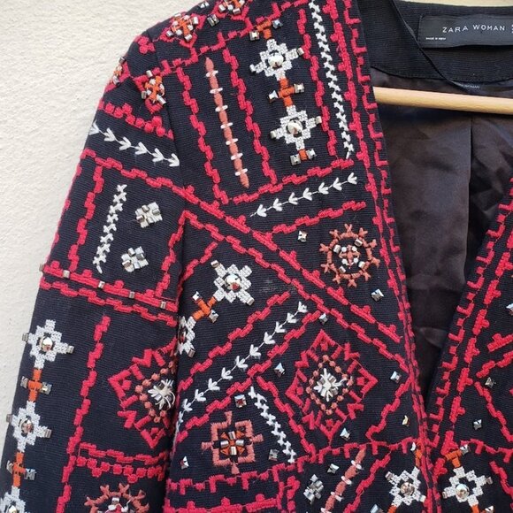 ZARA Ethnic Boho Embroidered Jacket - Picture 5 of 7